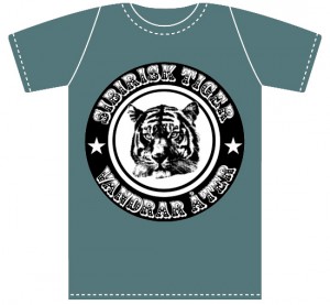 T-shirt med trycket Sibirisk tiger